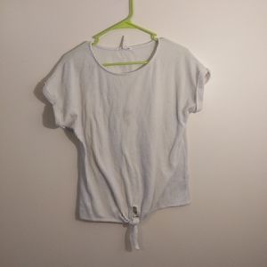 Caution To The Wind Textured Boho Beachy Casual Front Tie Top